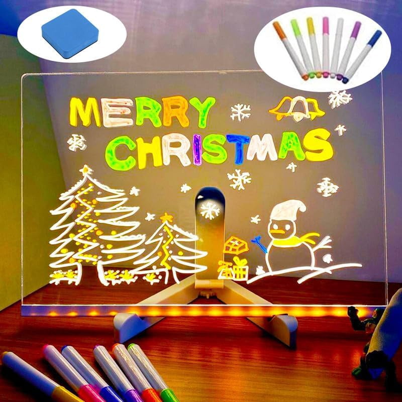 VANANC LED Note Board with Colors, Light Up Acrylic Message Board, Led ...