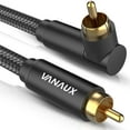 thumbnail image 1 of VANAUX 90 Degree RCA Cable 3.3FT, Subwoofer Cable Male to Male Digital Coaxial Audio Cable for Home Theater, Sound Bar, TV, PS4, Xbox,and More,Black, 1 of 8