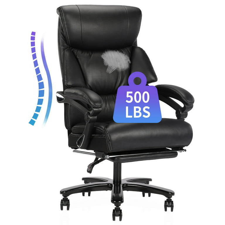 High Back Big & Tall 400lb Office Chair with Footrest Bonded