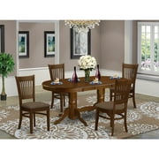 VANC5-ESP-C 5 Pc Dining room set for 4 Table with Leaf and 4 Kitchen Dining Chairs