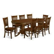 VANC9-ESP-W 9 Pc Dining room set for 8 Dining Table with Leaf and 8 Kitchen Dining Chairs