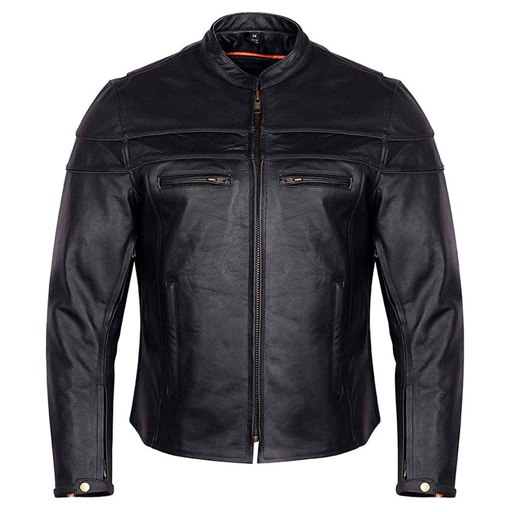 Men's 100% Real popular Lambskin Fashion Light Weight Biker Distressed Motorbike Jacket