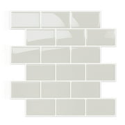 VANCORE 10-Pack 12" X 12"Peel and Stick Backsplash Wall Tiles Stickers for Kitchen Bathroom, Beige