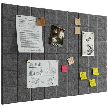 VANCORE Cork Board Felt Board Tiles – 11.8"x11.8" Pin Boards for Wall, Bulletin Boards for Home Office Kitchen, Pack of 6 with 30 Push Pins