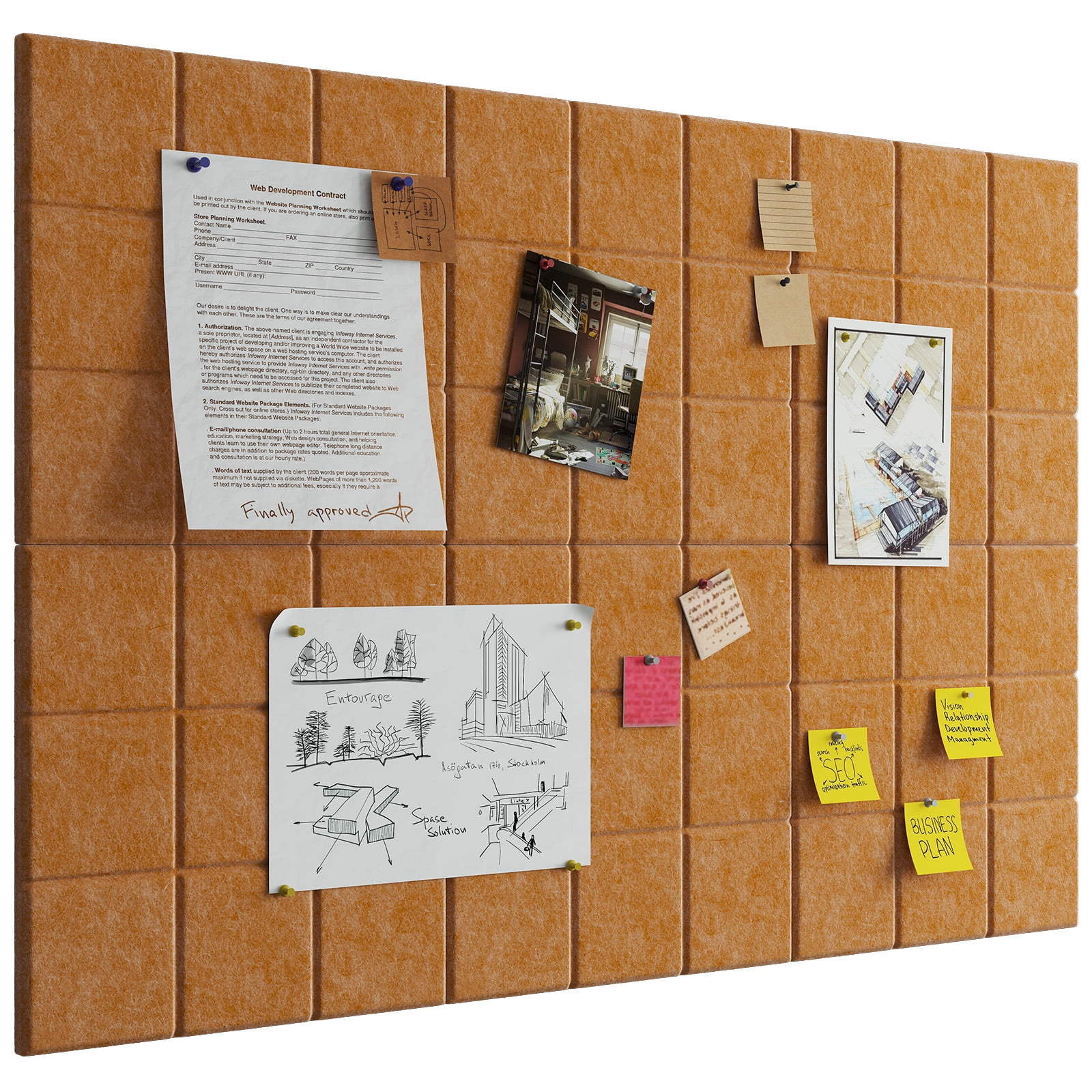 VANCORE Cork Board Felt Tiles, 11.8