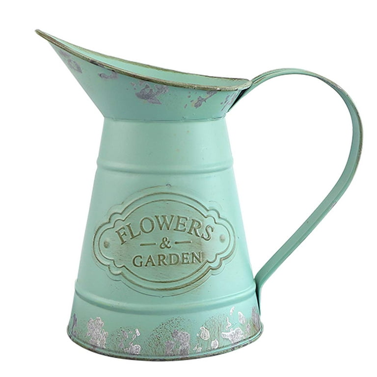 Pretty Blue Ceramic Farmhouse Pitcher or Shabby Chic Watering Can