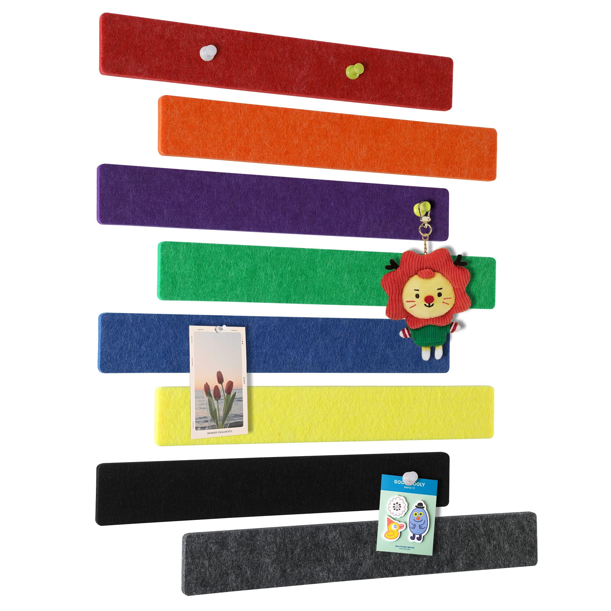 VANCORE Felt Pin Bulletin Board Strips 8 Pack SelfAdhesive Cork