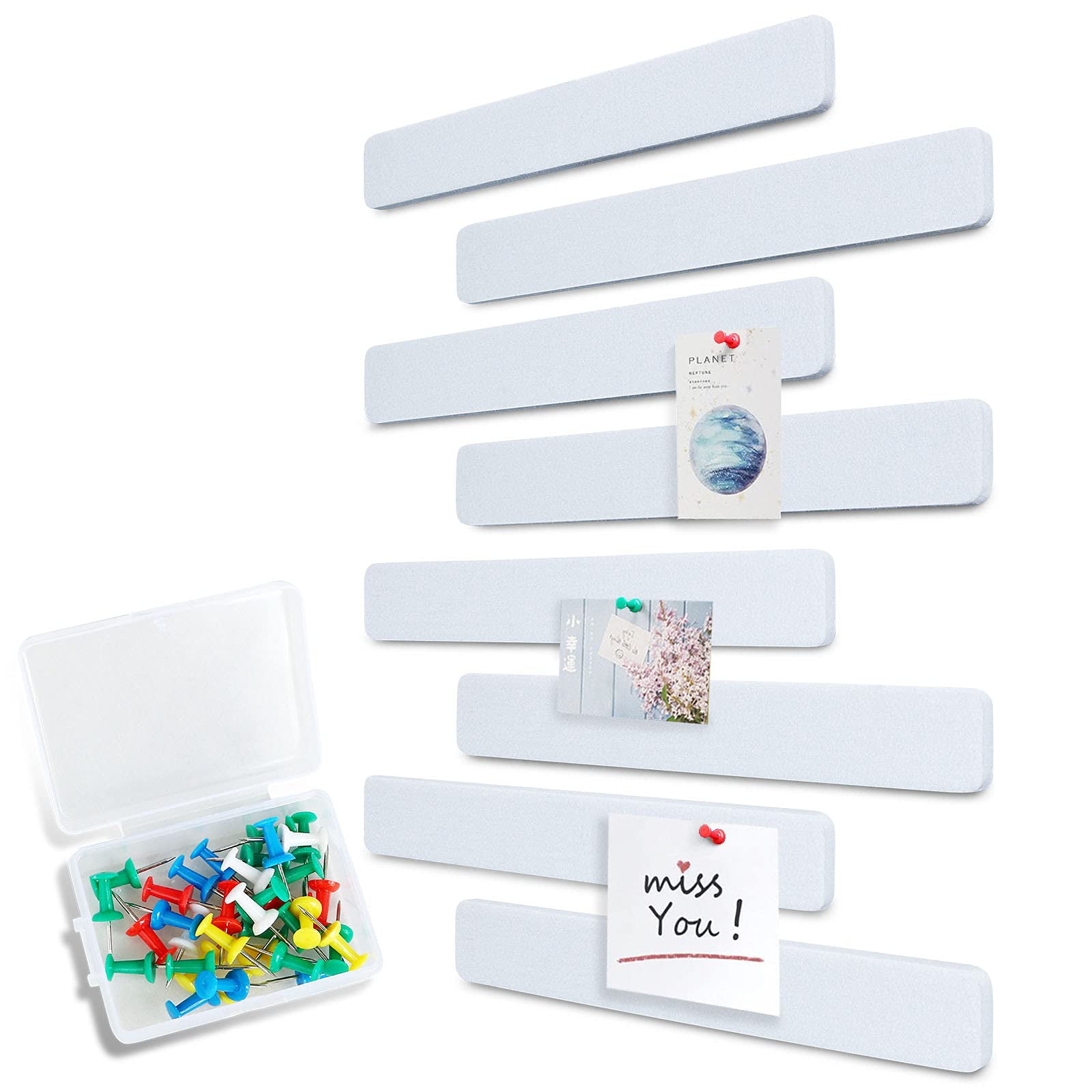 VANCORE Felt Pin Bulletin Board Strips Cork Board for Wall Self