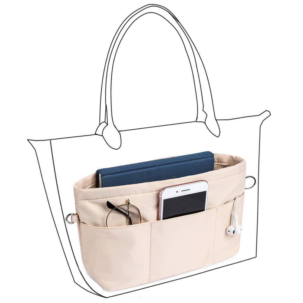 VANCORE Handbag Organizer Tote Bag Organizer Insert for Women, 13 Pockets,  Beige 