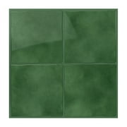 VANCORE Peel and Stick Backsplash Tiles - 10 Pack Four Square Matte Green Decorative Wall Panels, 9”x9”