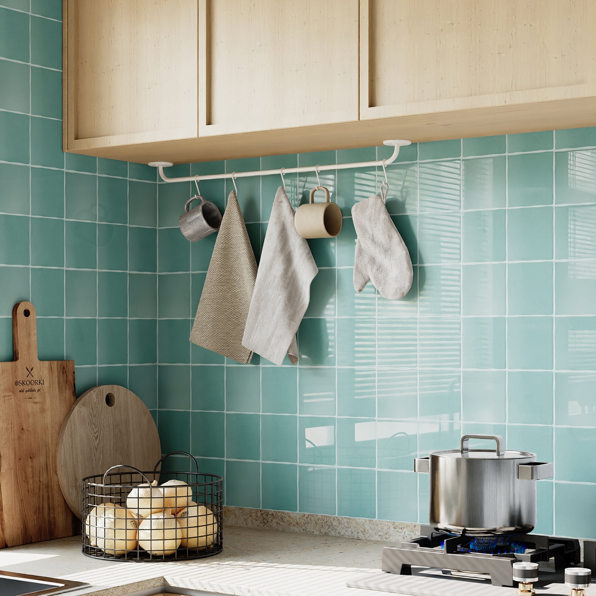 VANCORE Peel and Stick Backsplash Tiles - 10 Pack Square Decorative Wall Decals, Blue , 9”x9”