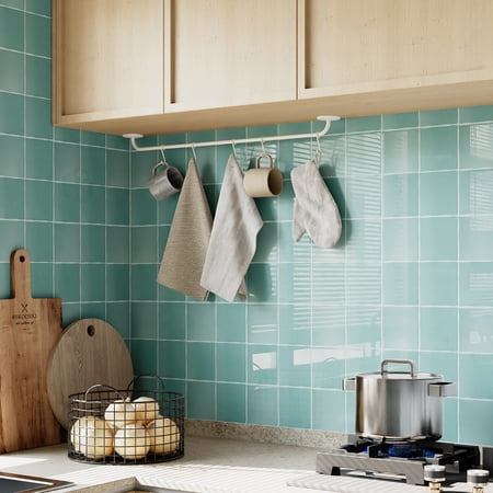 VANCORE Peel and Stick Backsplash Tiles - 10 Pack Square Decorative Wall Decals, Blue , 9”x9”
