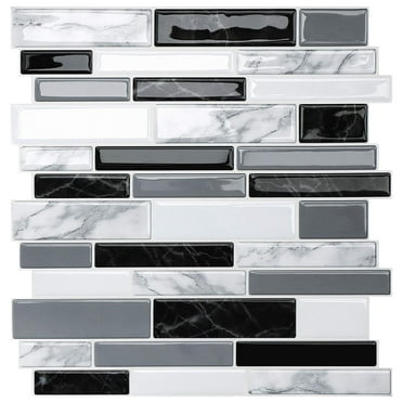 VANCORE Peel and Stick Wall Tiles Kitchen Backsplash, 3D Stick on Tiles, Self Adhesive Subway Tile Stickers Splashbacks for Bathroom 10 Sheets
