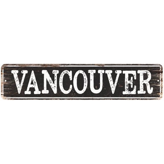 VANCOUVER Gift Chic Metal Sign Home Decor Cities 4x18 204180007246