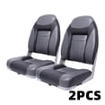 thumbnail image 1 of VANCUS 2 Seat High Back Boat Foldaway Captain Seat Folding Yacht Chair with Sponge Padding Black & Dark Grey, 1 of 8