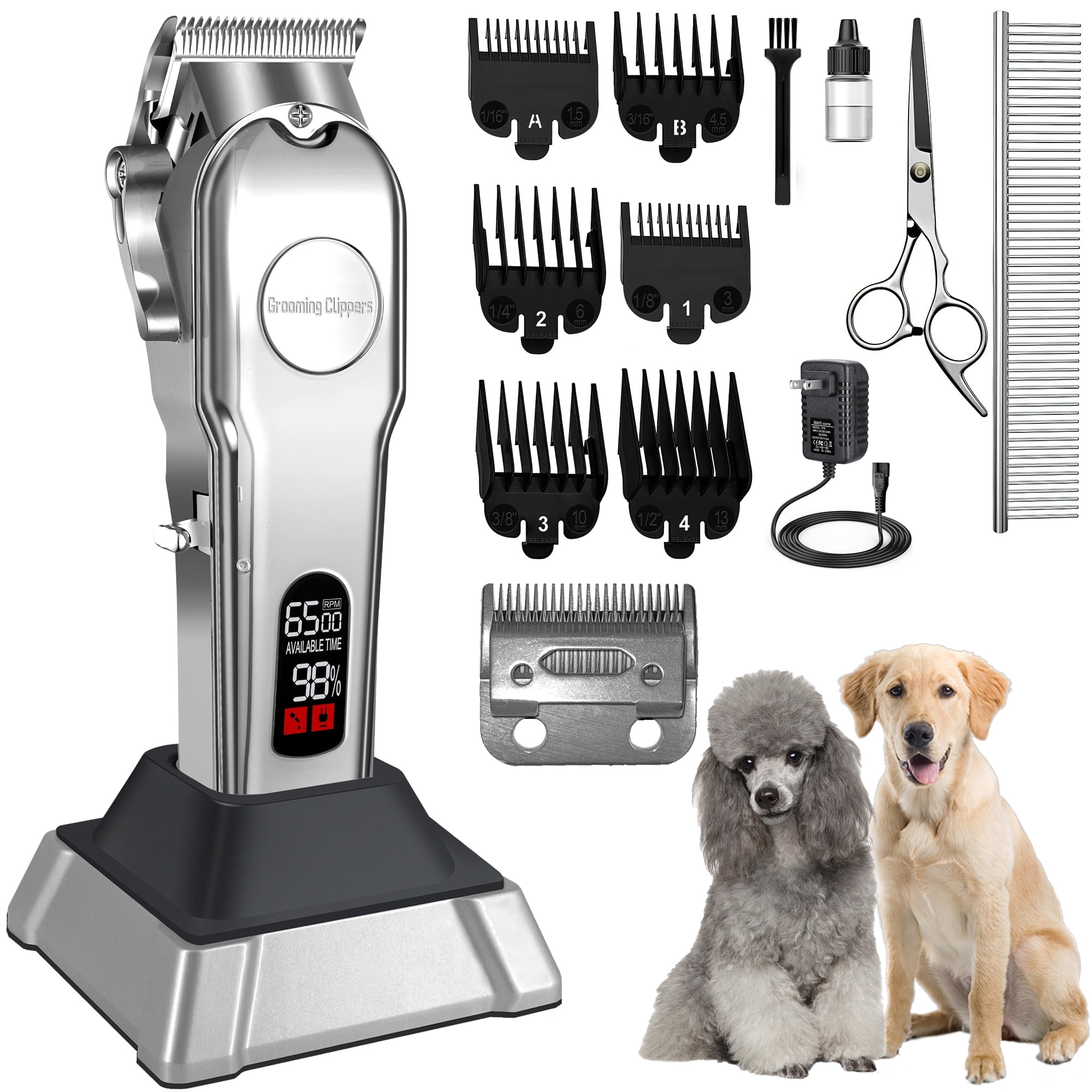 VANECL Professional Dog Grooming kit,Cordless Dog Clippers for