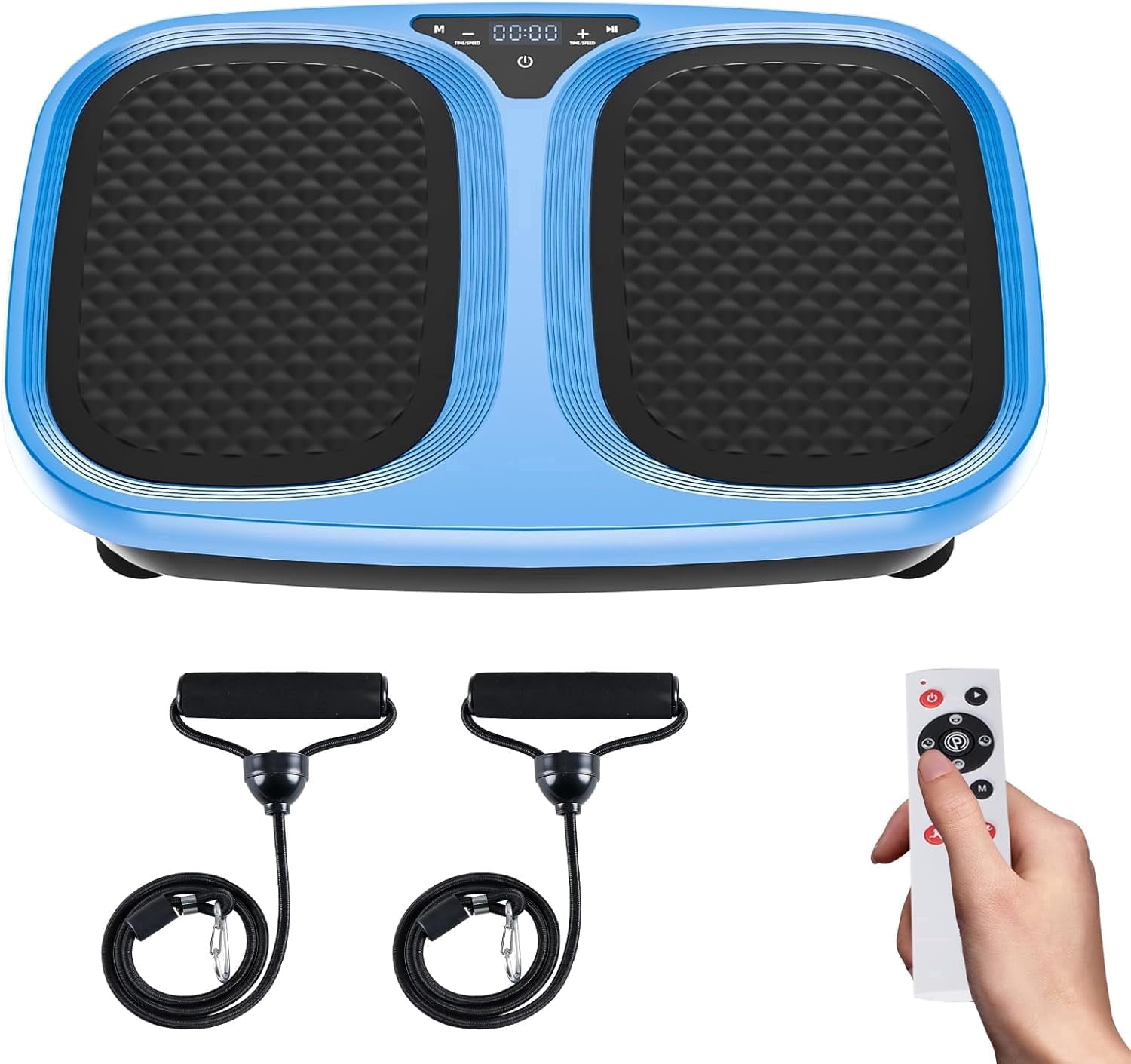 VANECL Vibration Plate Exercise Machine, 120-Level Full Body Workout Vibration Plate for Lymphatic Drainage & Weight Loss, with Remote & LED Touch Screen, 330 lbs Capacity, Men Women Universal, blue