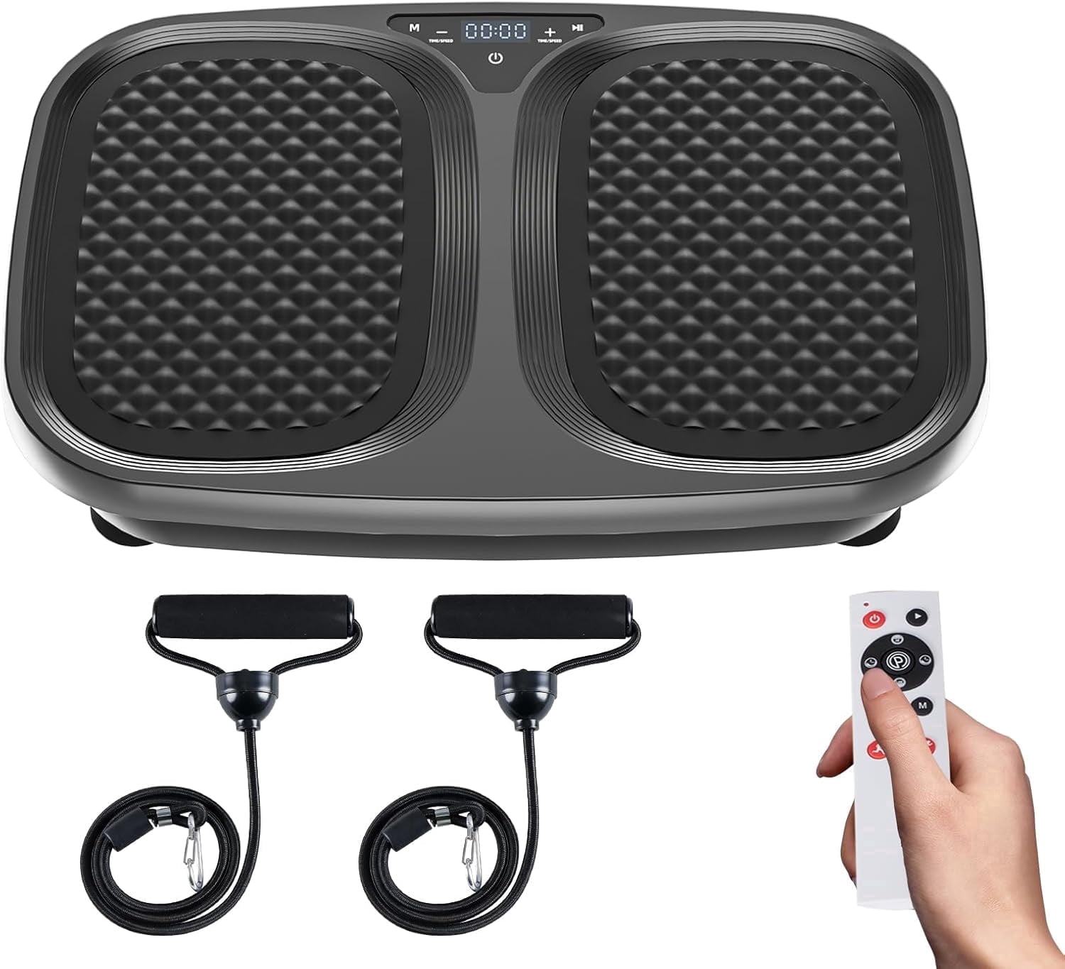 VANECL Vibration Plate Exercise Machine, 120-Level Full Body Workout Vibration Plate for Lymphatic Drainage & Weight Loss, with Remote & LED Touch Screen, 330 lbs Capacity, Men Women Universal, Black