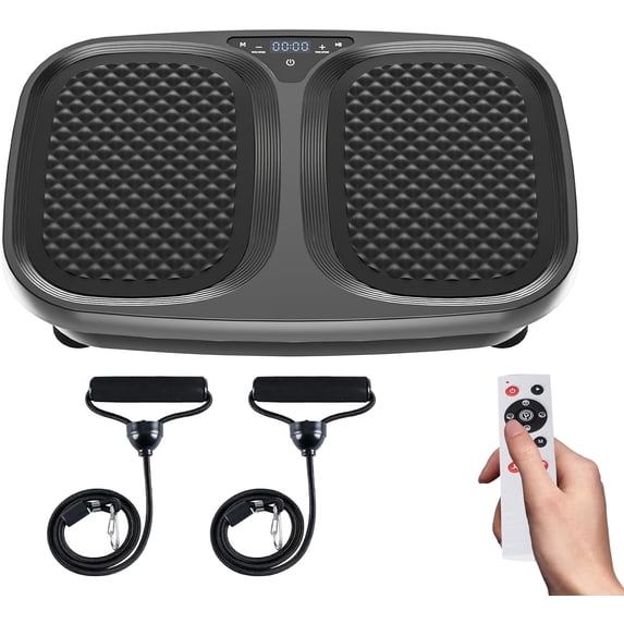 VANECL Vibration Plate Exercise Machine, 120-Level Full Body Workout Vibration Plate for Lymphatic Drainage & Weight Loss, with Remote & LED Touch Screen, 330 lbs Capacity, Men Women Universal, Black