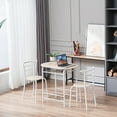 thumbnail image 1 of VANELC 3 Pieces Dinning Table Set with Chair Breakfast Table for Kitchen Dinning Room Compact Space w/Metal Frame White, 1 of 7