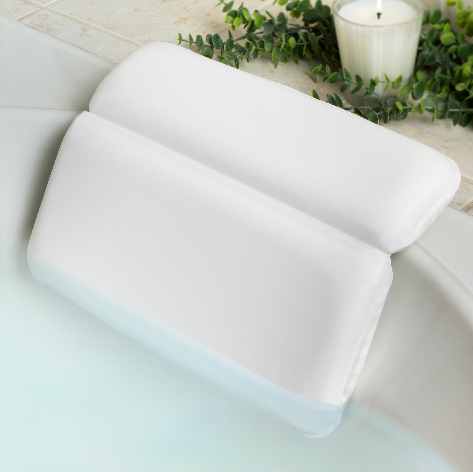 Deluxe Comfort Luxury Full Body 3-Panel Bath Pillow, White