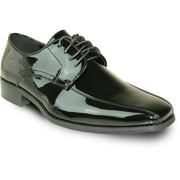 VANGELO Men Tuxedo Shoe TUX-5 Fashion Square Toe for Wedding Formal Event Black Patent 14M
