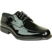 VANGELO Men Tuxedo Shoe TUX-7 Fashion Moc Toe with Wrinkle Free Material Black Patent 17M