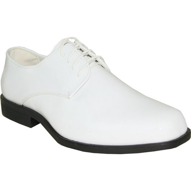 VANGELO Men's Tuxedo Shoe TUX-1 Wrinkle Free Dress Shoe (13 E(W) US, White Patent)