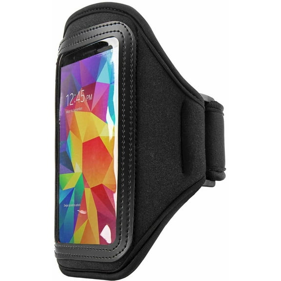 VANGODDY Waterproof Adjustable Padded Fitness Running Workout Armband for Medium to Large Built Arms fits Android / iPhone cellphone Devices up to 5in x 2.8in (5 - 5.25in Screensize)