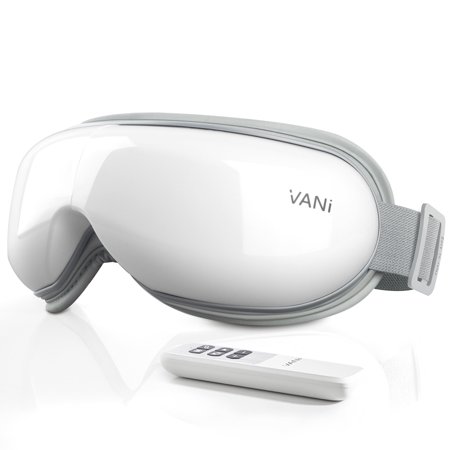 VANI Eye Massager with Heat, Bluetooth Music Rechargeable Eye Heat Massager for Relax and Reduce Eye Strain Dark Circles Eye Bags Dry Eye Improve Sleep, Ideal Family Gifts,Sleep Mask(White)