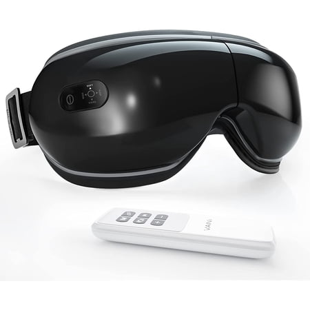 VANI-Eye Massager with Remote Control & Heat, Compression, Wireless Music Rechargeable Eye Therapy Massager for Relieve Eye Strain Dark Circles Eye Bags Dry Eye Improve Sleep