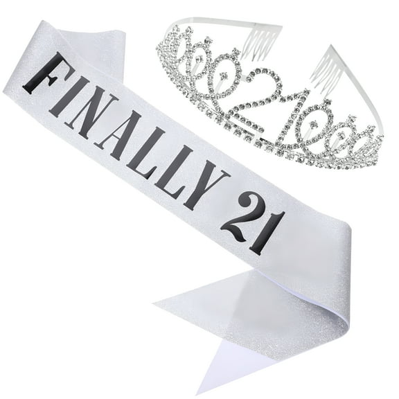 VANIDO 1 Set Birthday Sash Tiaras Girls 21st Birthday Crown Headdress Party Decoration