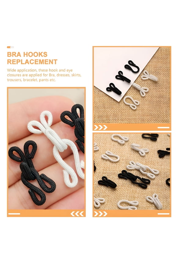 10 Pairs Sewing Hooks and Eyes Closure Eye Sewing Closure Nylon Wrap Metal Buckle for Bra