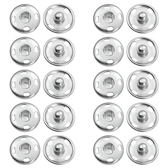 VANIDO 10 Sets Sew On Snaps,Snaps For Fabric,Metal Snap Buttons,Sew On Snaps For Clothing,Metal Snaps For Fabric,Sewing Snaps And Fasteners For Sewing Clothes Handbag Purse DIY Craft Projects
