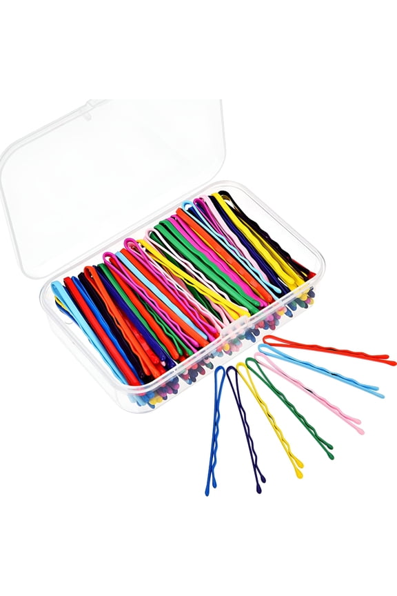 100 Pieces Bobby Hair Pins Hair Styling Clips with 1 Storage Box for Girls and Women, 10 Colors