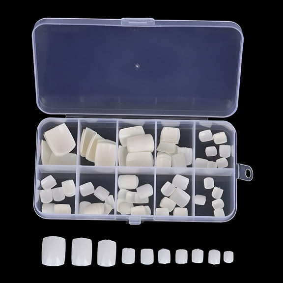 VANIDO 100Pcs Acrylic Toe False Nails Tips Foot Fake Manicure Art Decoration Toenails