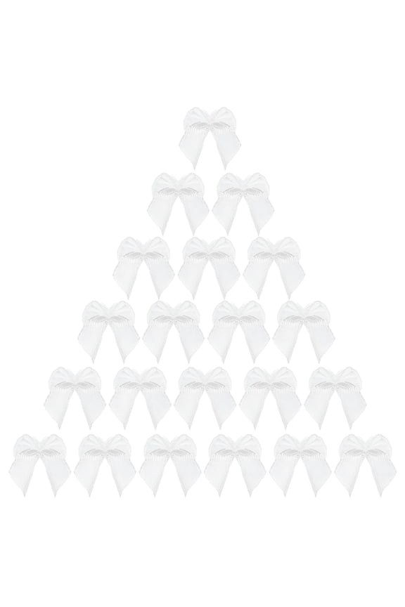 100pcs Ribbon Bows for Hair Satin Mini Bows White Hair Accessory Belts