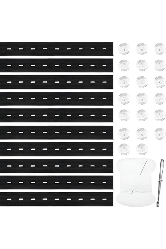 10Pcs Adjustable Elastic Jean Waist Tightener Tool Kids Pants Waist Extender Waist Extenders Supplies,Pants Button Tightener with 20 Buttons,1 Sewing Kit & 1 Thread Hook