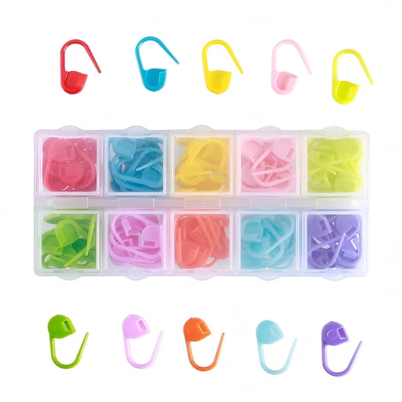 VANIDO 110pcs Knitting Stitch Counter Crochet Locking Stitch Markers Stitch Needle Clip Pin for DIY Sweater Scarf with 10- Box