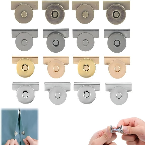 VANIDO 12 Pairs Seamless Magnetic Buckle Clasp for Bags Clip-On Magnetic Buckles Fastener Closures for Handbag,Canvas,Sewing