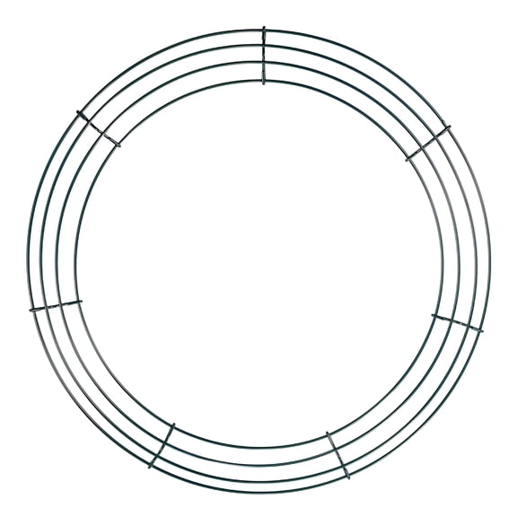 VANIDO 14 Inch Wire Wreath Frame, Round Metal Wreath Form for DIY Crafts, and Home Decor, Dark Green Wire Frame for Christmas Halloween Weddings 1PC