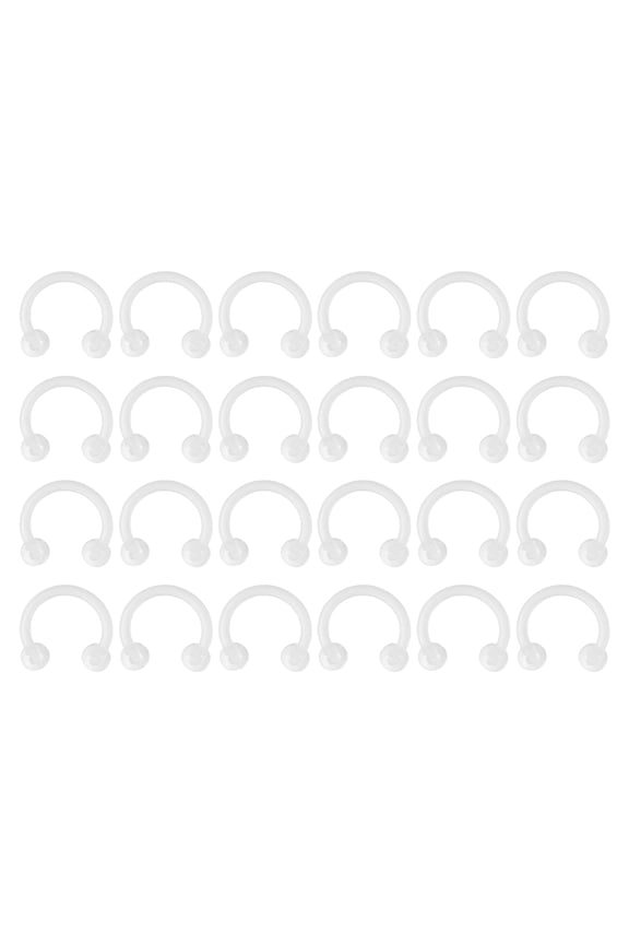 18G Flexible Lip Nose Septum Eyebrow Rings Clear Retainers Piercing (18 Pcs)