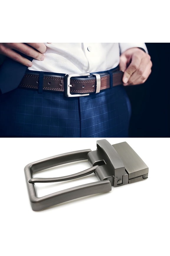 1Pc Belt Buckles Men, Belt Buckle Replacement, Metal Rectangular Belt Buckle Replacement Reversible Swivel Belt Buckle Antique Leather Belt Strap Buckles, Bronze