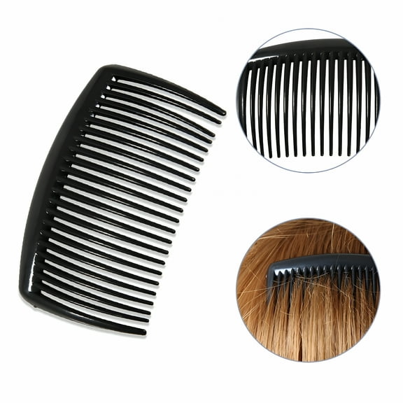 VANIDO 2 French Side Combs Large 2 Pack Curved Tortoise Shell Flexible Durable Cellulose Hair Combs, Strong Hold Hair Clips for Women, No Slip Styling Hair Accessories
