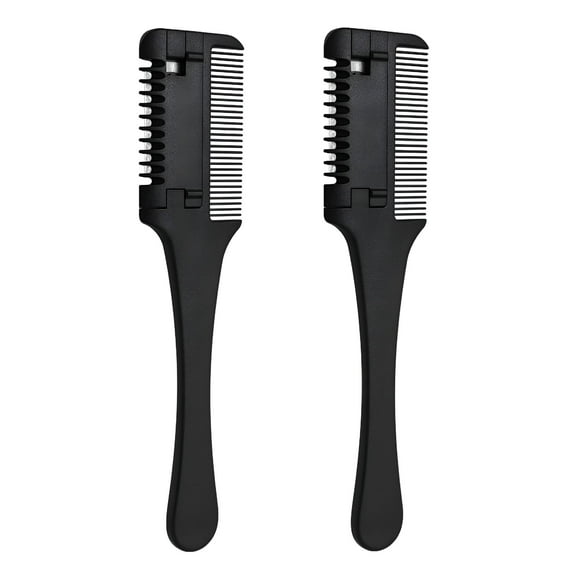 VANIDO 2pcs Double Sided Hair Cutter Comb Hair Razor with Comb for Hair Cutting Styling (Black)