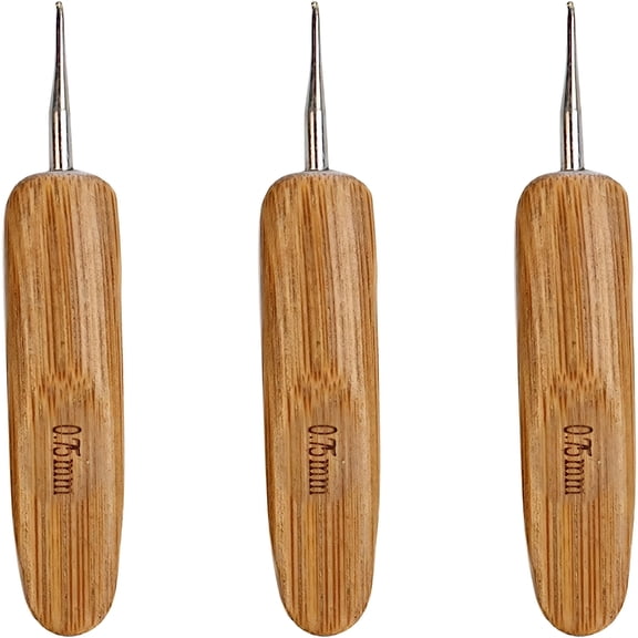 VANIDO 3 Pack Dreadlock Crochet Hook Needles for Hair Dreadlocks Tool Interlocking Sisterlocks Braid Craft Dread Locks Crochet Needles 0.75 mm