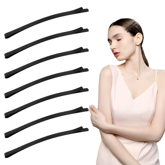 VANIDO 30 Pcs Black Jumbo Bobby Pins, 3.3 Inch Curved Metal Hair Clips for Thick Long Hair, Large Hairpins Updo Styling Tools
