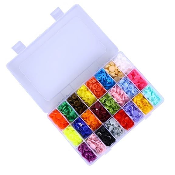 VANIDO 360 Sets Snaps Fastener Craft Buttons No-Sew Plastic Buttons in Storage Box for Fabric Cloth Diaper