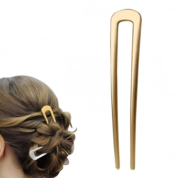 VANIDO 5.5 Inch Large French Hair Pins, U Shaped Hair Fork Sticks For Women Girls, Elegant Hairpins For Buns And Thick Long Hair