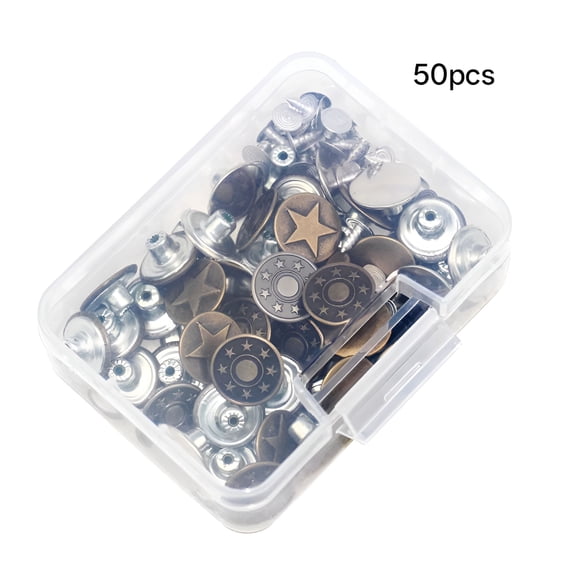 VANIDO 50 Sets 17Mm Jeans Buttons Metal Tack Buttons Replacement Kit Button Studs Tools